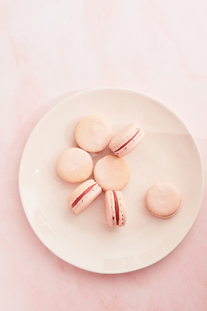 plate with macarons on top